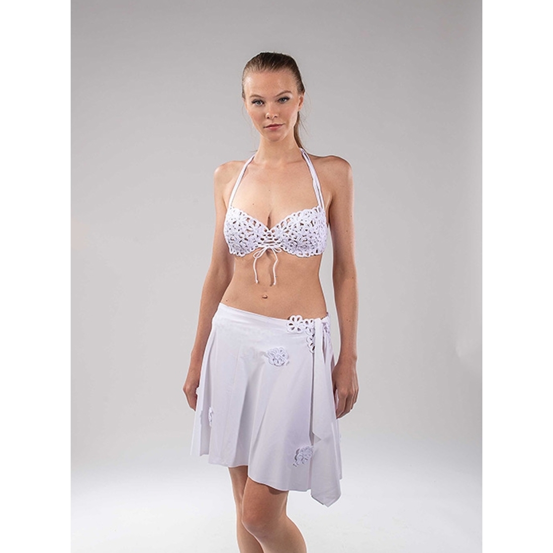 Maillot De Bain Une Pièce Nicole Olivier En Macramé Turquoise - Taille 44, Neuf Avec étiquettes, Fabrication France
