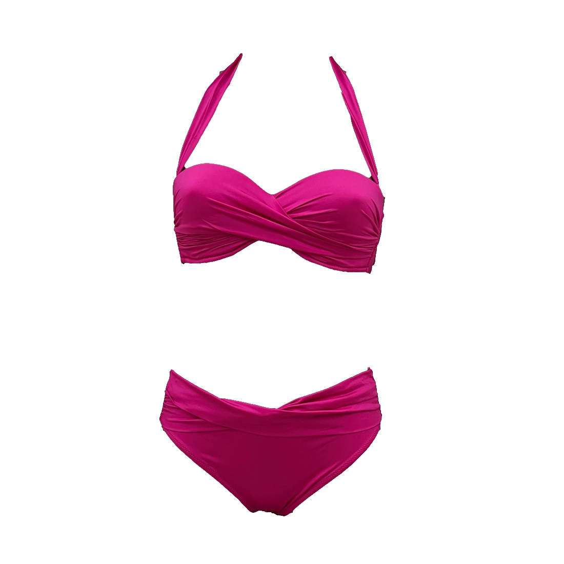 lorena-fuschia maillot bandeau rose 2 pièces
