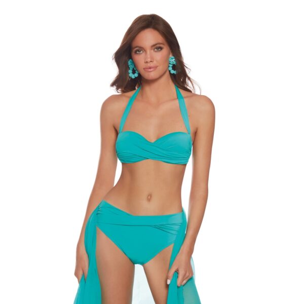 Maillot bandeau deux pièces avec coques drapé
