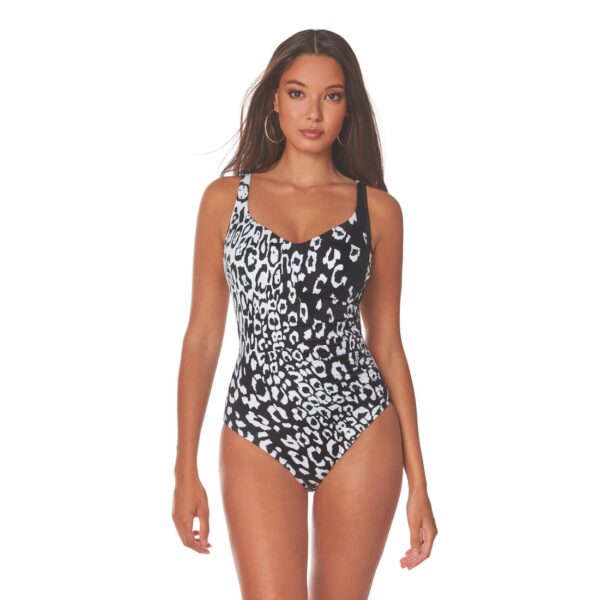 Maillot de bain une pièce avec mousses noir et blanc