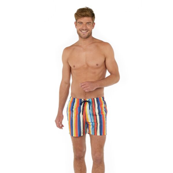 Maillot de bain rayé multicolore short