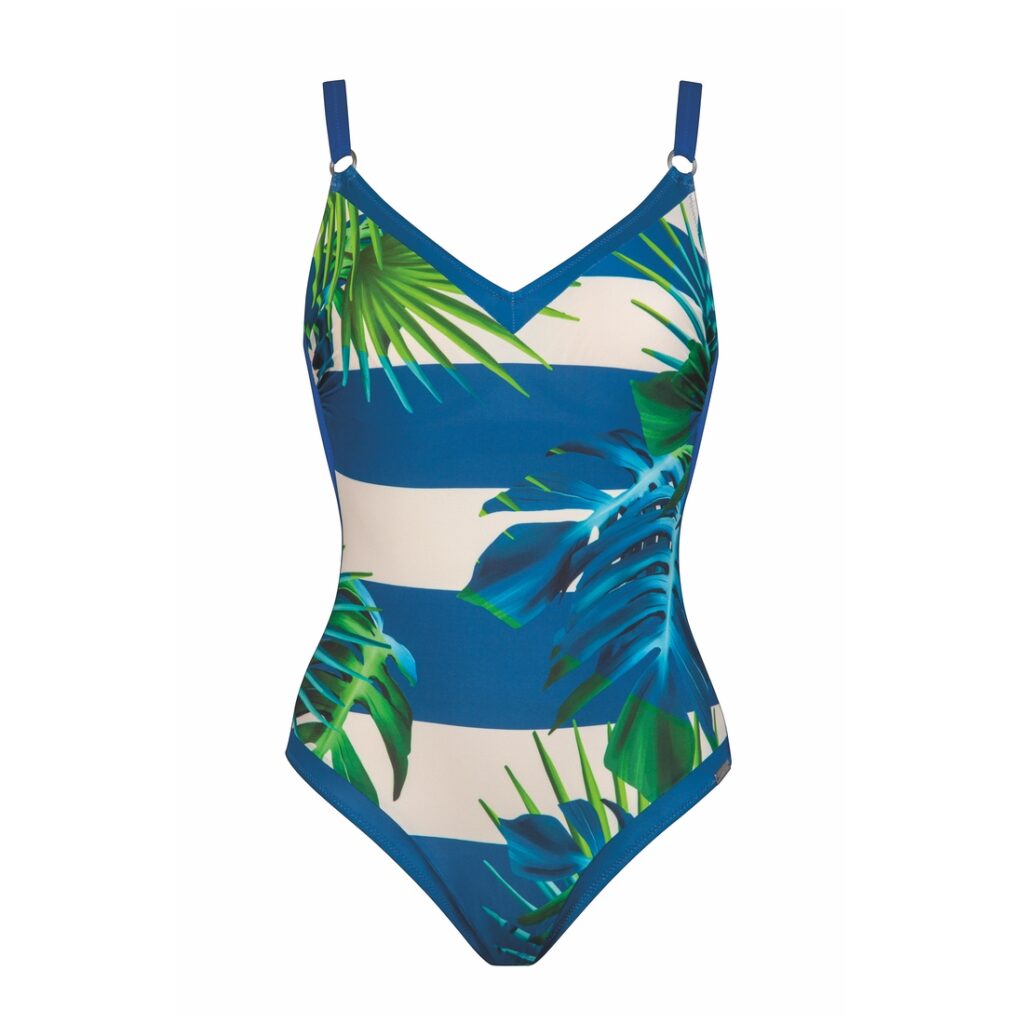Maillot De Bain 1 Pièce Andres Sarda Perriand - Taille S - Bonnet B - Sable/marine/blanc