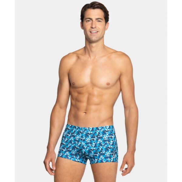 Maillot hommes shorty imprimé bleu