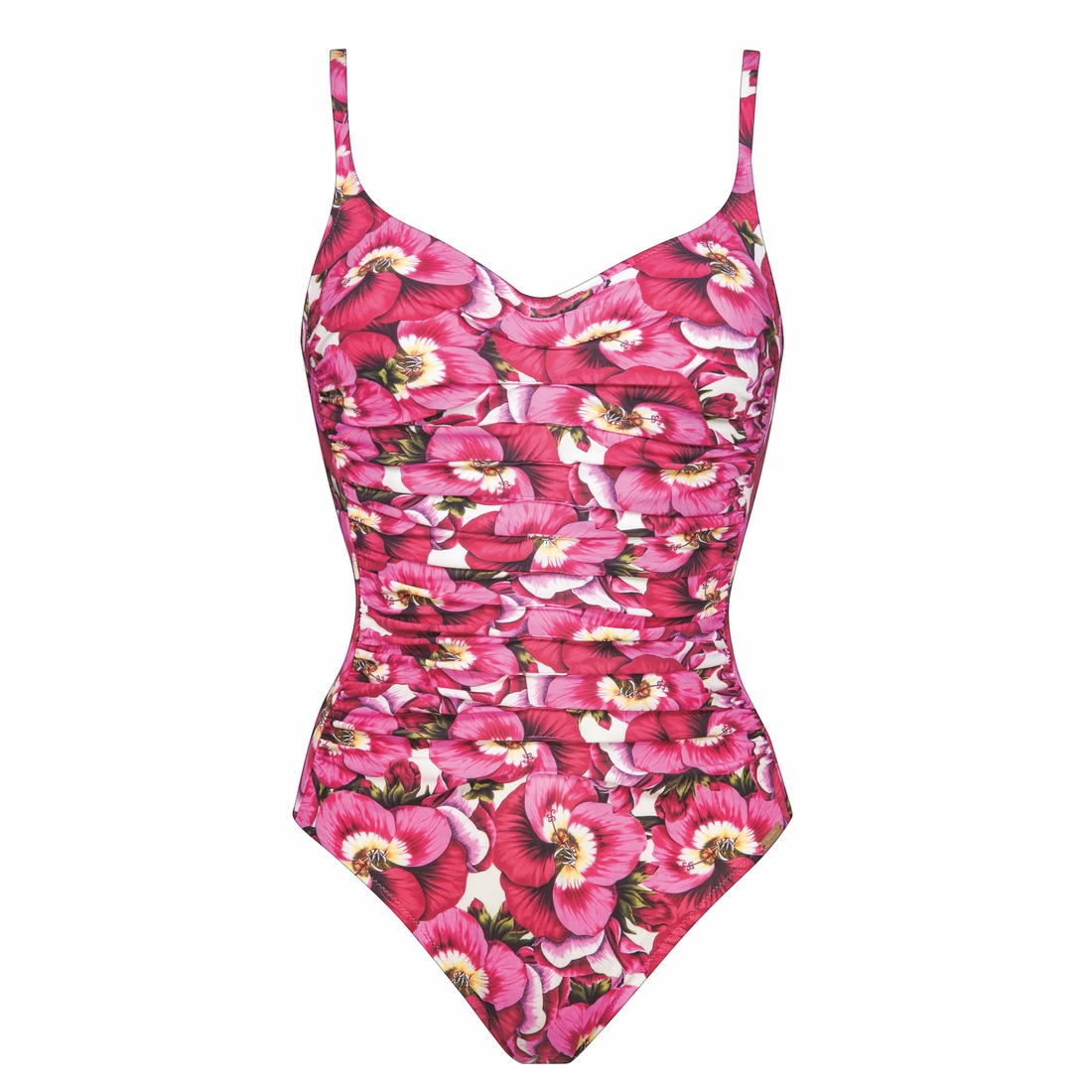 Maillot De Bain Une Pièce Femme Col En V Décoratif – Tissu Froncé, Bretelles Réglables, Contrôle Ventre, En Polyamide/élasthanne (tailles S à XXL)