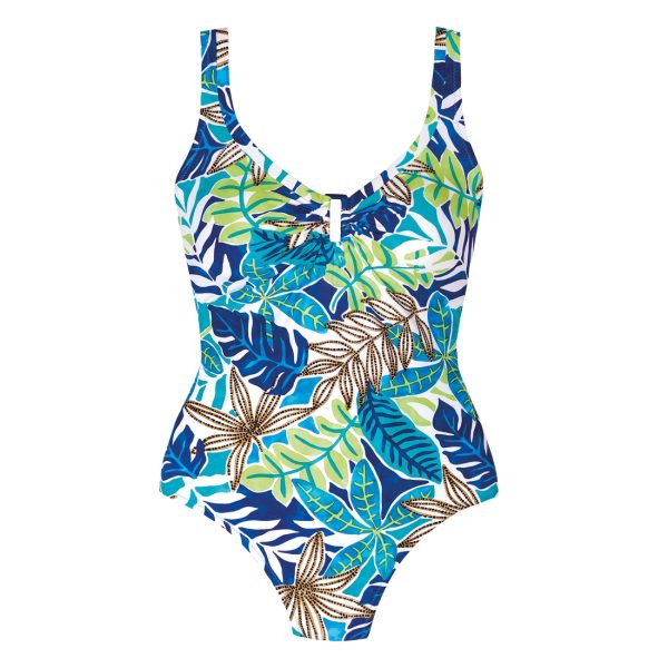 Maillot de bain une pièce avec mousses imprimé bleu