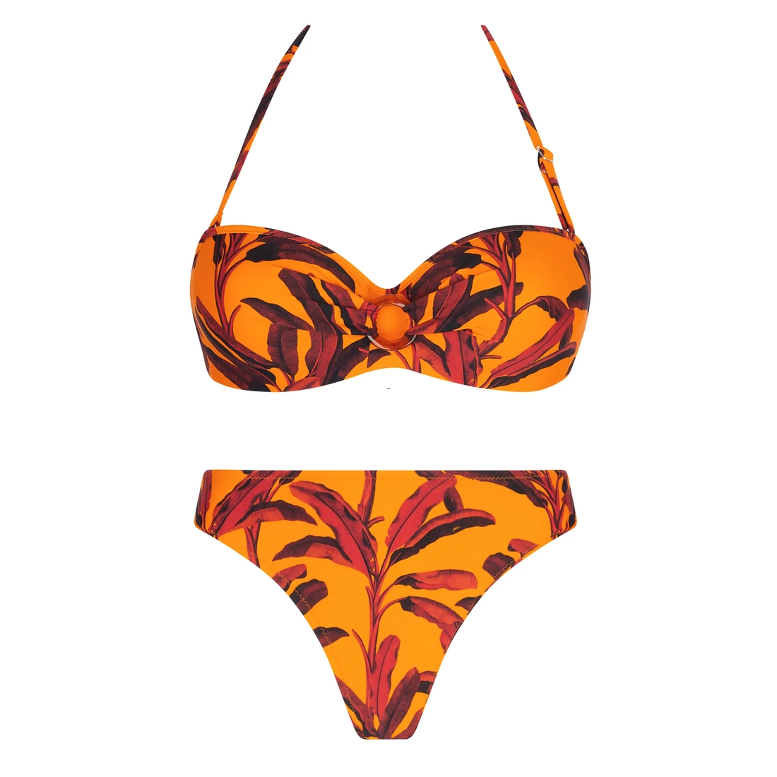 la-melanesia-bando Maillot 2 pièces bandeau imprimé fond jaune La Mélanésia - Image 1