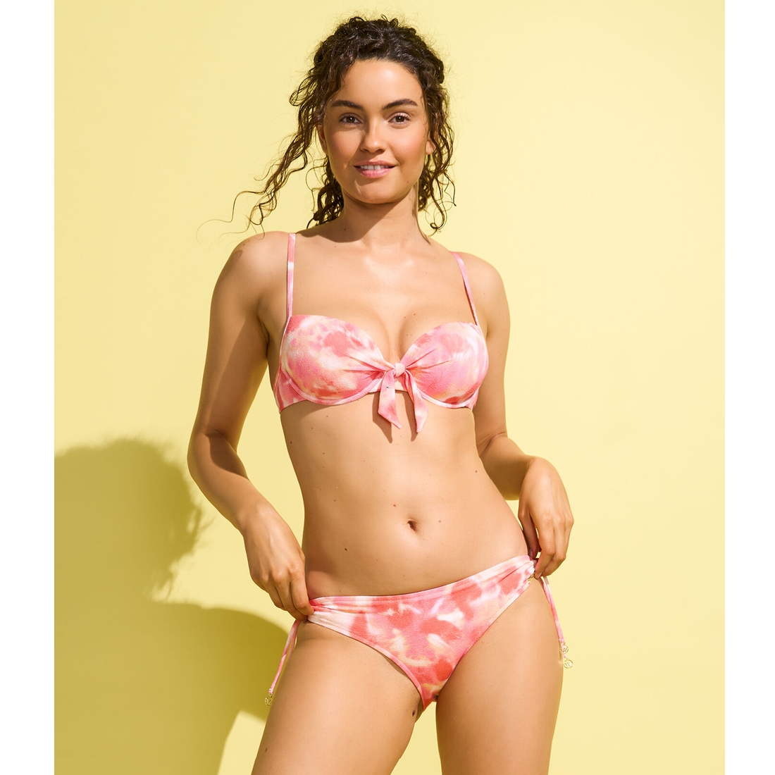 DREAM_P Maillot de bain 2 pièces avec coques imprimé corail Sunhaze Dreams - Image 1