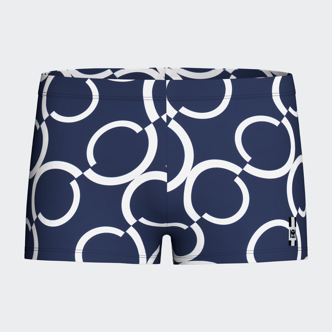 boxer géo Maillot de bain lycra pour hommes imprimé géométrique - Image 1