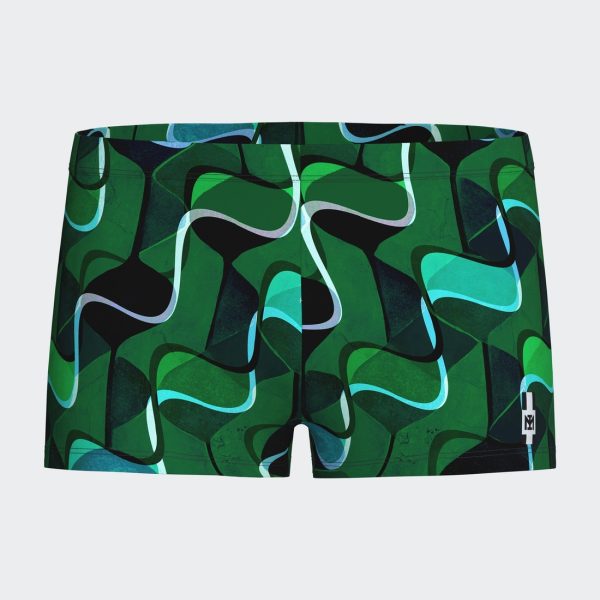 Shorty de bain imprimé vert tendance et chic